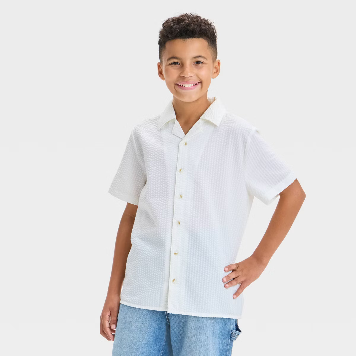 Boys' Short Sleeve Woven Button-Down Shirt - art class™ | Target