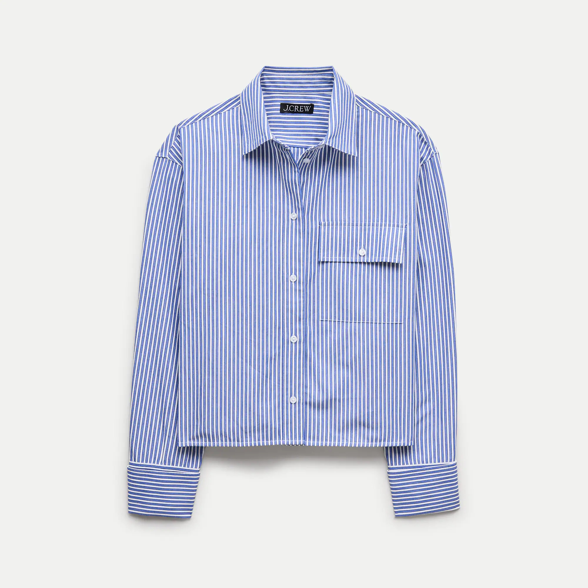 Esme cropped button-up shirt in striped cotton poplin | J. Crew US