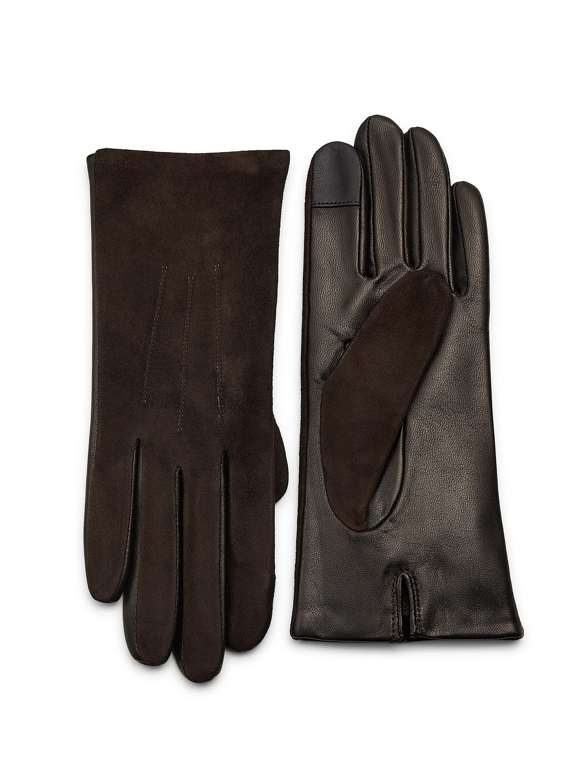 Carolina Amato Touch Tech Classic Leather Gloves | Saks Fifth Avenue | Saks Fifth Avenue