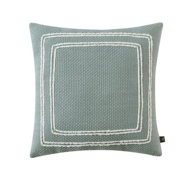 My Texas House 18" x 18" Kelina Dusty Green Woven Cotton Decorative Pillow | Walmart (US)