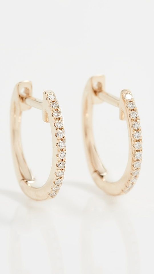 14k Gold Diamond Huggie Earrings | Shopbop