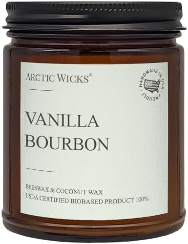 Vanilla Bourbon Candle, 9oz Coconut Beeswax, Non-Toxic | Amazon (US)