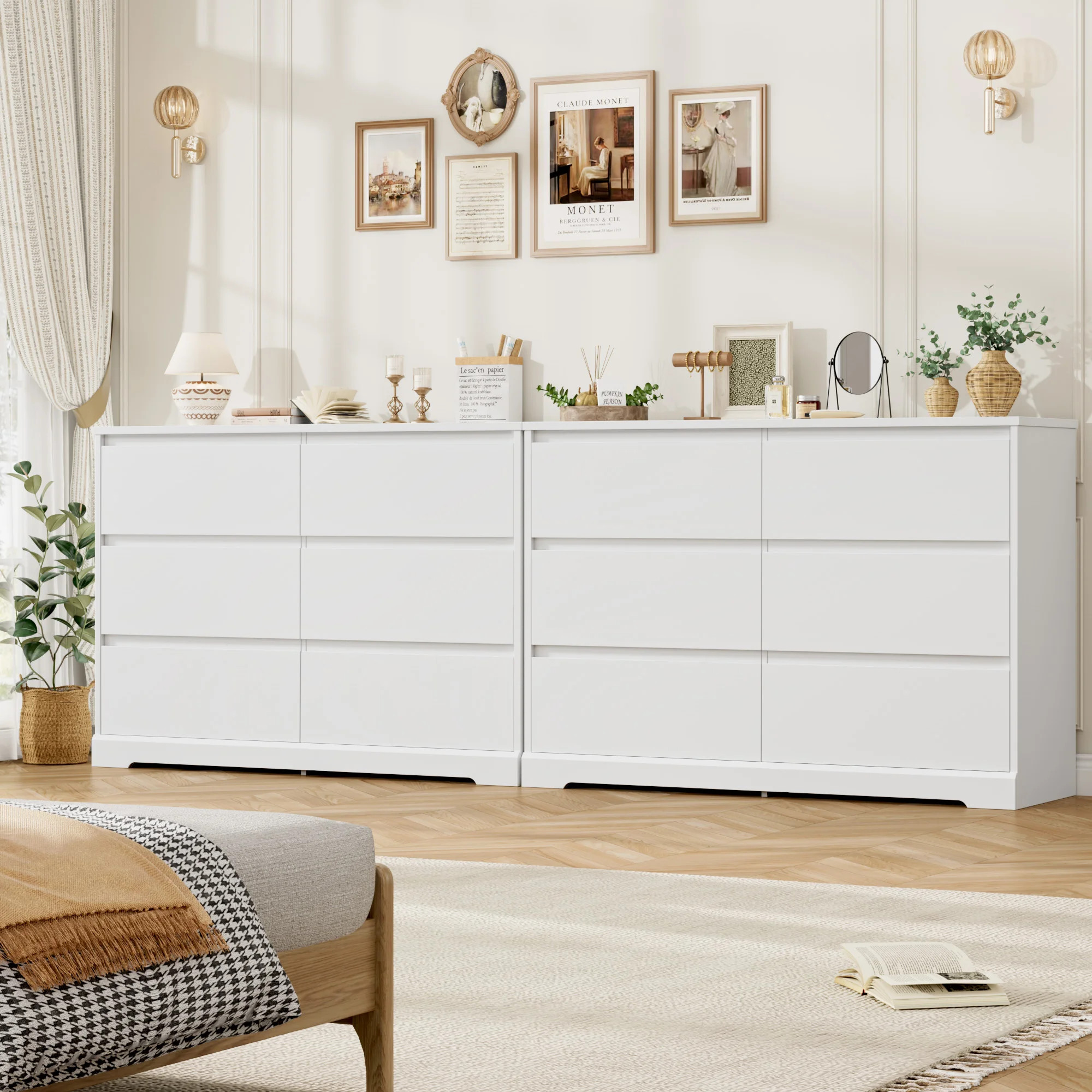6 Drawer 47.2" W Wood Double Dresser Set | Wayfair North America
