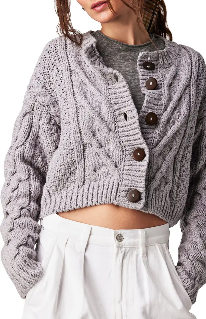 Free People Bonfire Cable Knit Cardigan | Nordstrom | Nordstrom