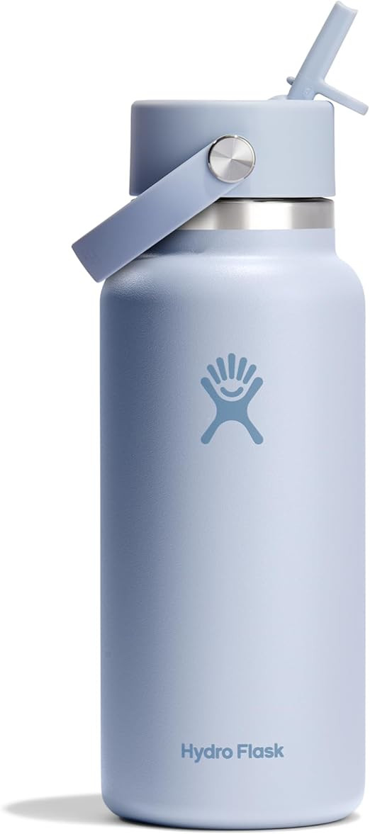 Hydro Flask Water Bottle - Insulated Stainless Steel - Wide Mouth Flex Straw Lid, Non Spill, Leak... | Amazon (US)