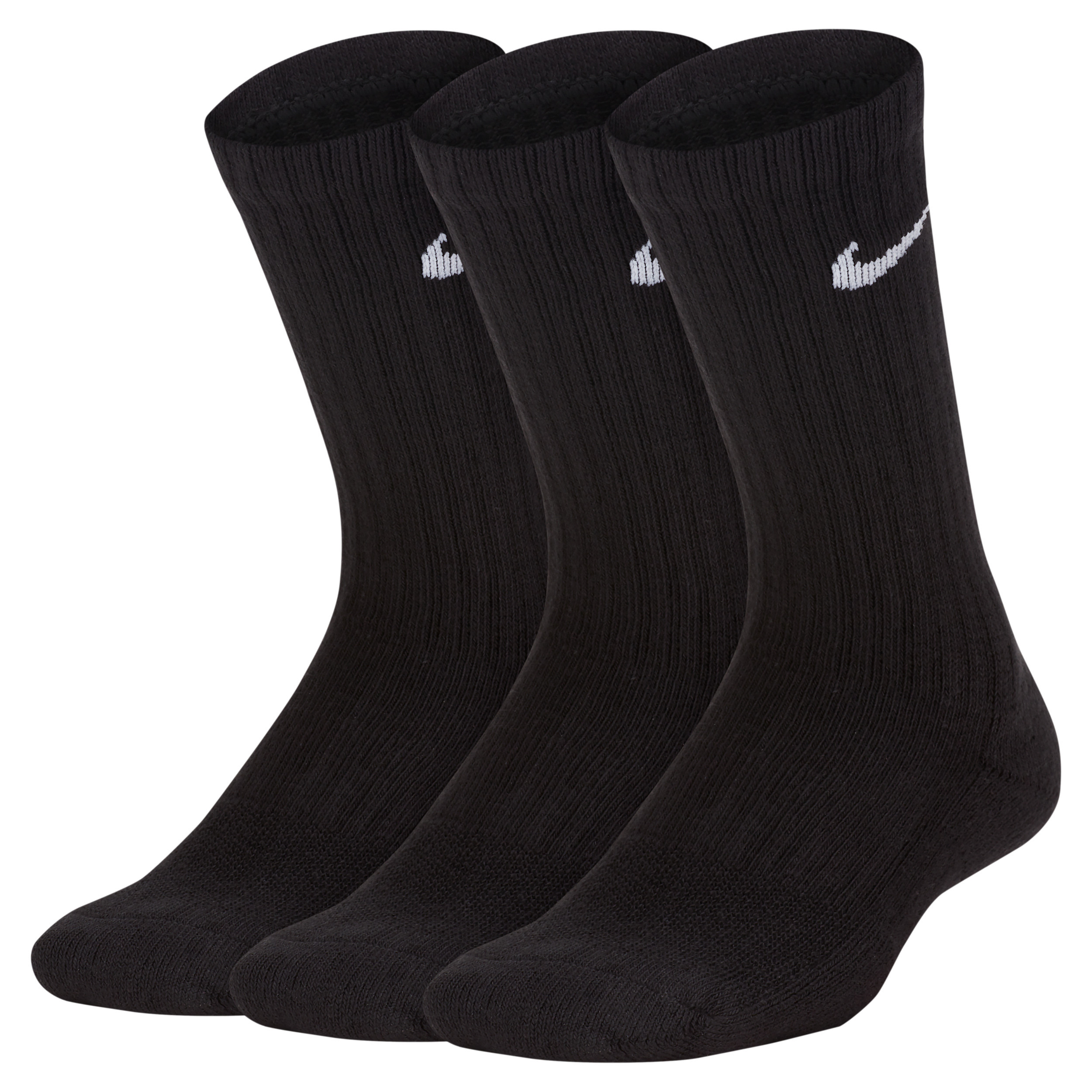Nike Everyday Kids' Cushioned Crew Socks (3 Pairs) in Black | SX6842-010 | Nike (US)