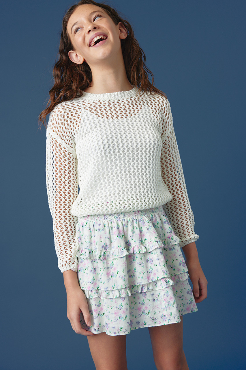 franki Open Stitch Sweater for Girls | Francesca's