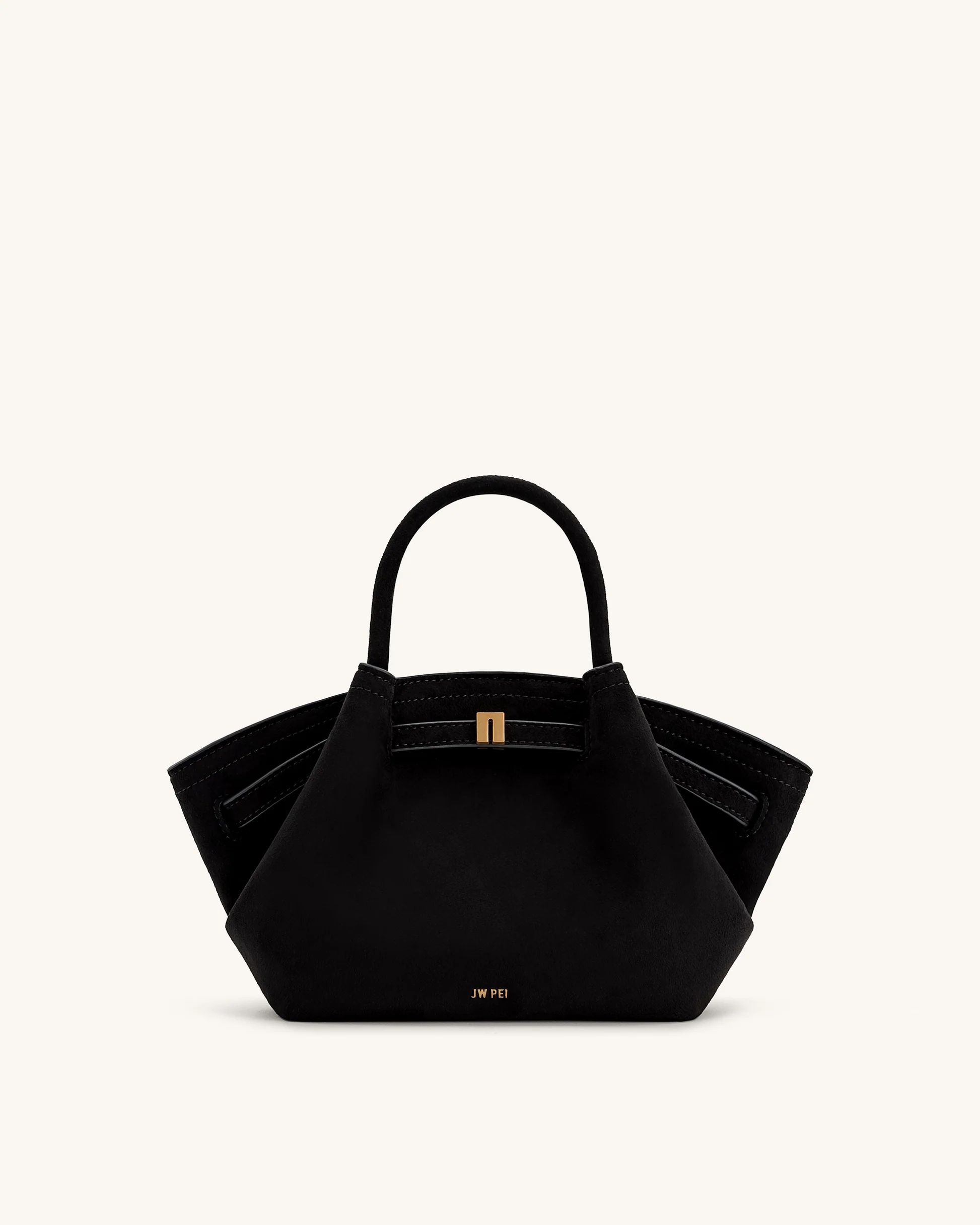 Hana Mini Faux Suede Tote Bag - Black | JW PEI US