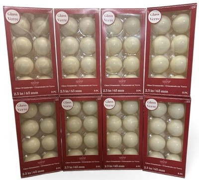 Huge Lot Of 64 Ashland Cream Glass Ornaments 2.5\u201d NIB (8 Packs) Great For Crafts | eBay | eBay US