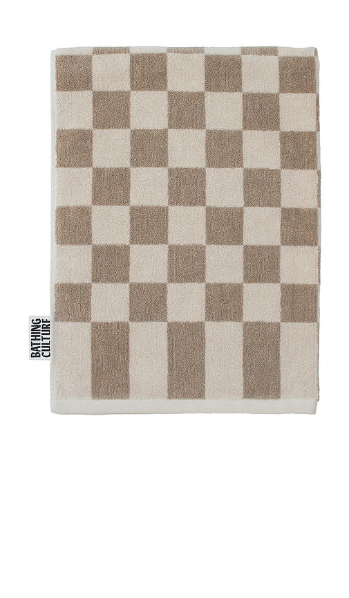 Bathing Culture Bathhouse Check Organic Body Towel in Tan. | Revolve Clothing (Global)