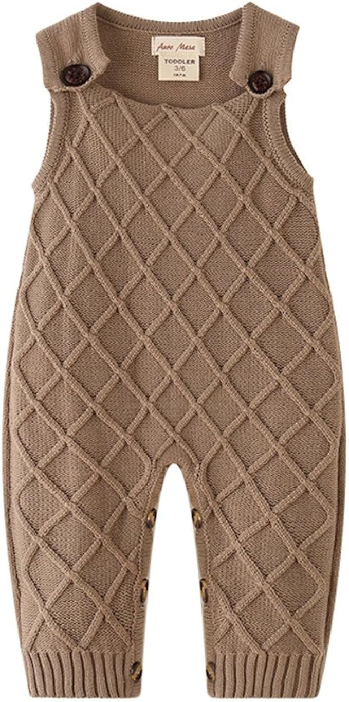 Auro Mesa Vintage Baby Boy Knitted Outfits Overalls Romper Toddler Little Infant Photoshoot Props... | Amazon (US)