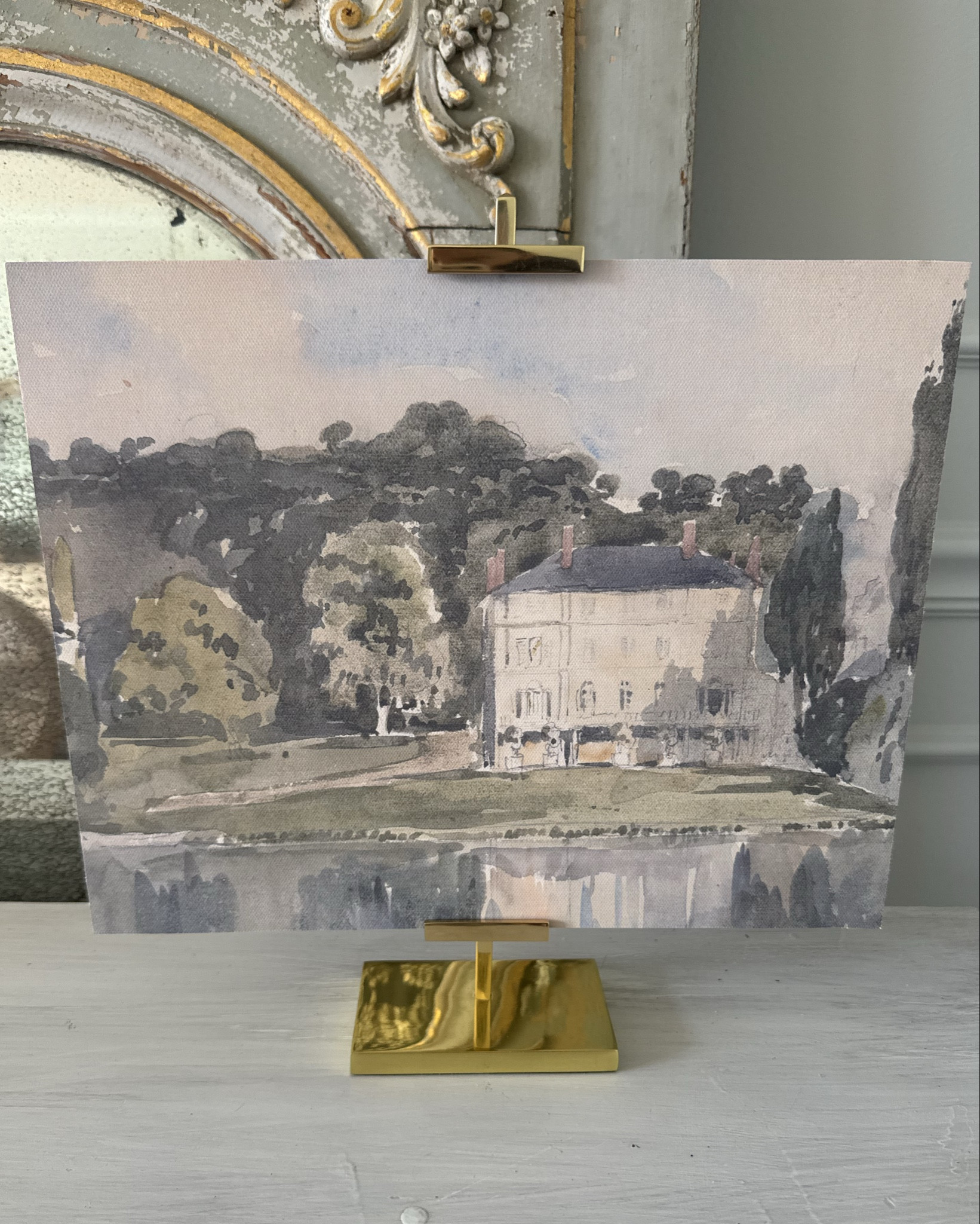 MOTHERS DAY GIFT IDEA
For under $50

View of the Château at Folembray 
Unframed Art Board 
with adjustable easel
(Mine is 11x14) 
I love this print and love how it reminds me of my time in Europe.

Okay let’s be real here- I felt the peer pressure and splurged on a gold easel that cost hundreds of dollars and I don’t think there is a big difference in how they look than the ones under $50.
I use both high and low end easels and you cannot tell a difference!

I love all these other prints that are already framed and linked them…such a great gift for mom!💕💐
