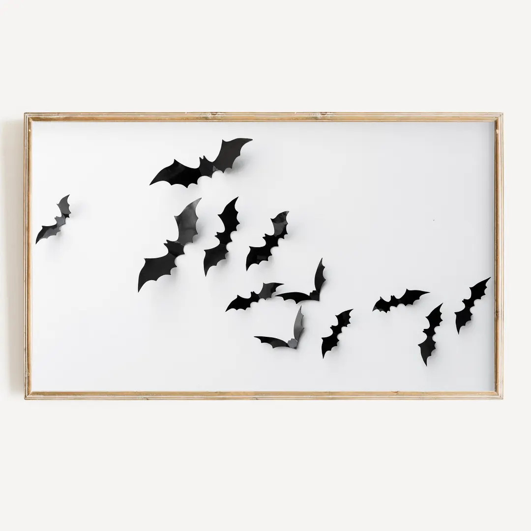 Halloween Frame Tv Art | Bat Modern Minimalist Digital Download | Samsung Frame Tv Bats Art File ... | Etsy (US)
