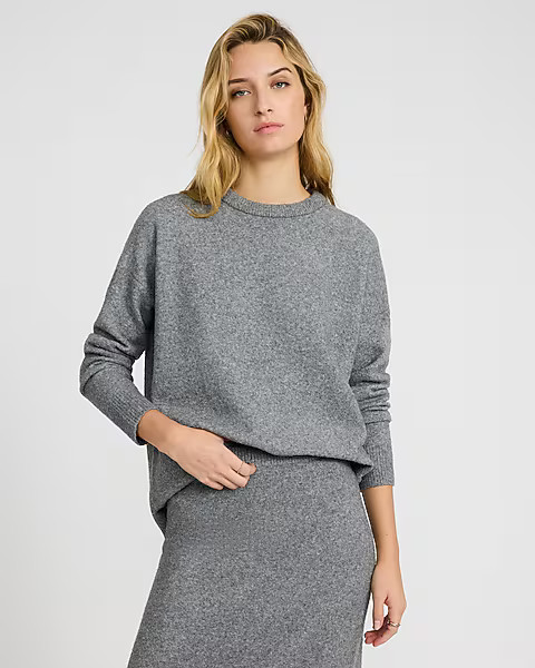 Boucle Crew Neck Tunic Sweater | Express