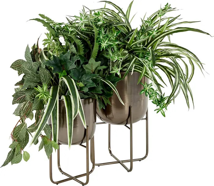 Black Metal Contemporary Planter with Removable Stand - Set of 2 | Nordstrom Rack