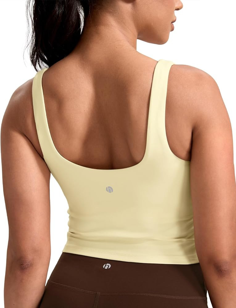 HeyNuts Zeal Bra Womens Scoop Neck Longline Sports Bras, U Back Workout Yoga Crop Tank Tops Padde... | Amazon (US)