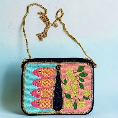 LILY POSH Beaded SARDINES & OLIVES Crossbody or Clutch Bag NWT | eBay | eBay US