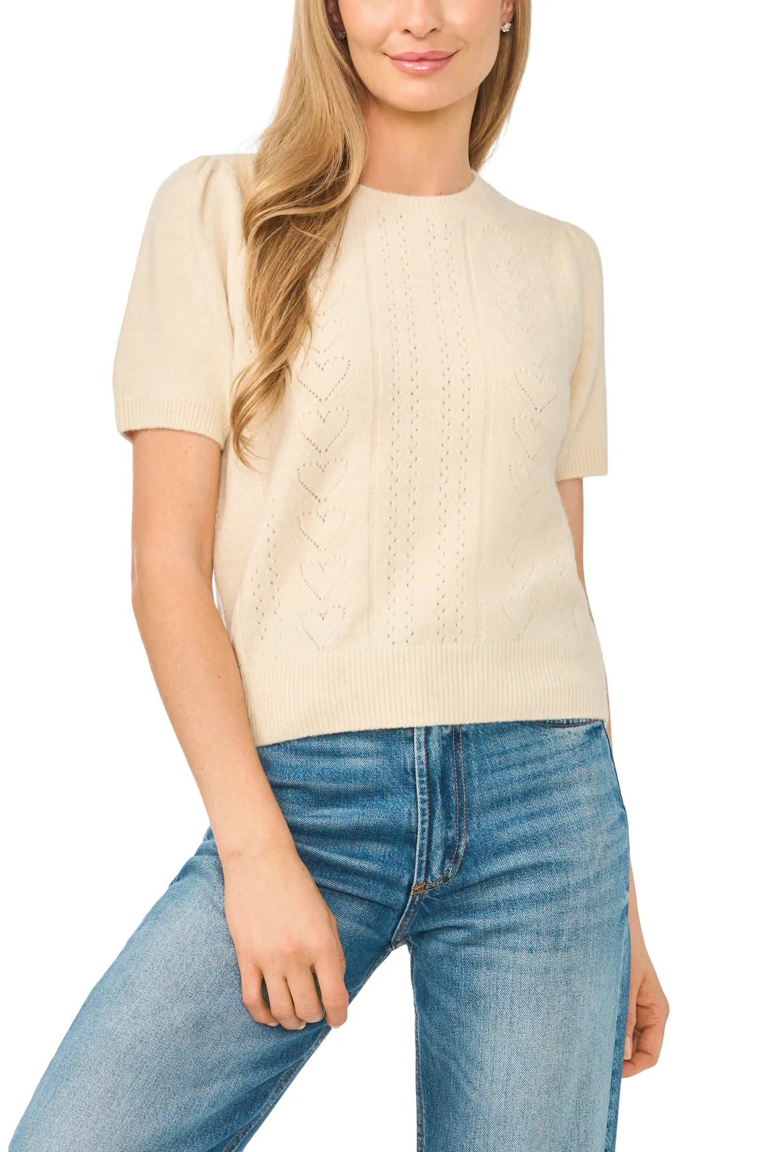 Short Sleeve Pointelle Sweater (Women) | Nordstrom | Nordstrom