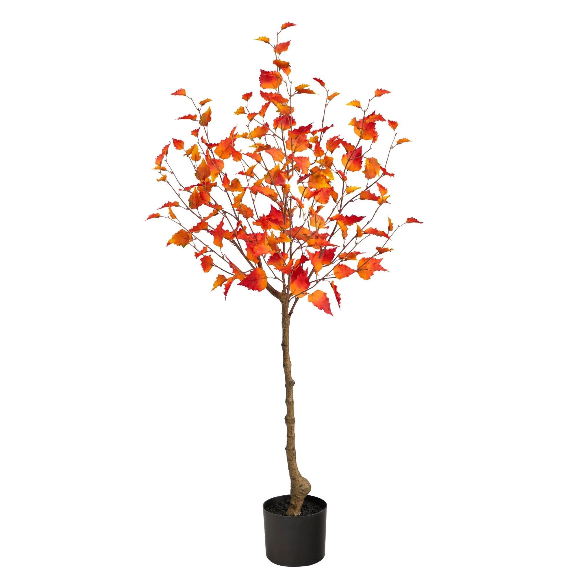 4’ Fall Birch Artificial Autumn Tree | Nearly Natural