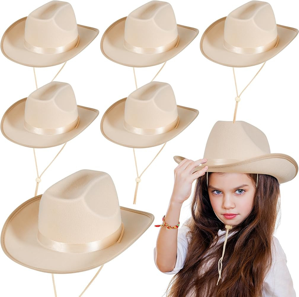 Hercicy 6 Pcs Kids Cowboy Hat Cowgirl Hat Western Hat for Boys Girls Dress Costume, Party Supplie... | Amazon (US)