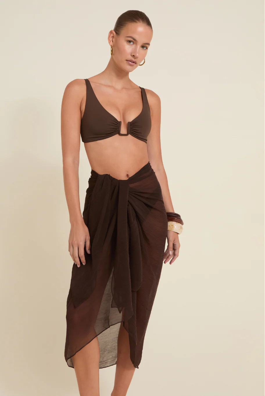 Santorini Sarong - Espresso | Away That Day