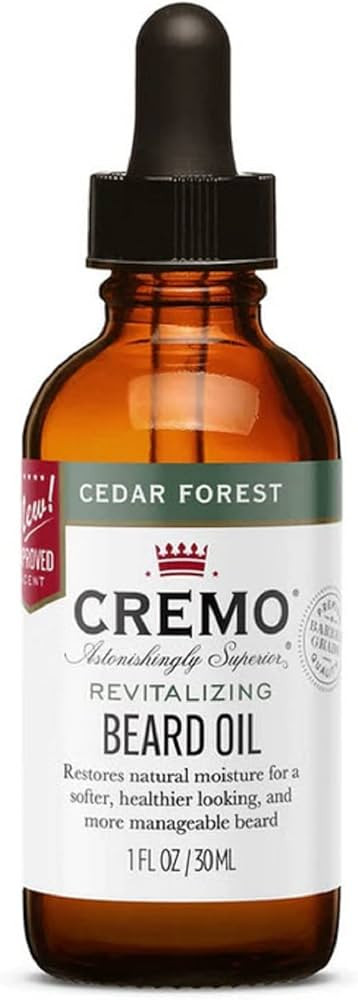 Cremo Beard Oil, Revitalizing Cedar Forest, 1 fl oz - Restore Natural Moisture and Soften Your Beard | Amazon (US)