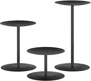 smtyle Modern Black Candle Stand Candelabras, Set of 3 Metal Candleholder Sets for Pillar Candles... | Amazon (US)