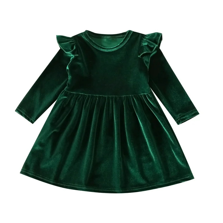 IBTOM CASTLE Toddler Baby Girls Velvet Tutu Dress Pageant Party Gown Kids Fall Winter Ruffle Long... | Walmart (US)