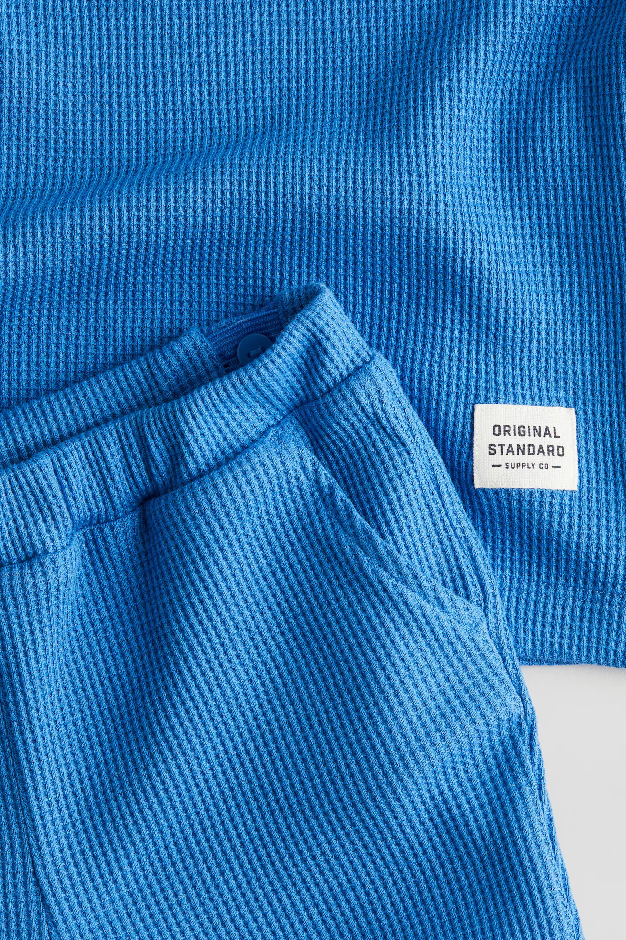 2-Piece Waffled Jersey Set - Bright blue - Kids | H&M US | H&M (US + CA)