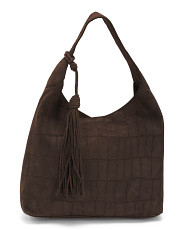 Suede Crocodile Shoulder Bag | Handbags | Marshalls | Marshalls