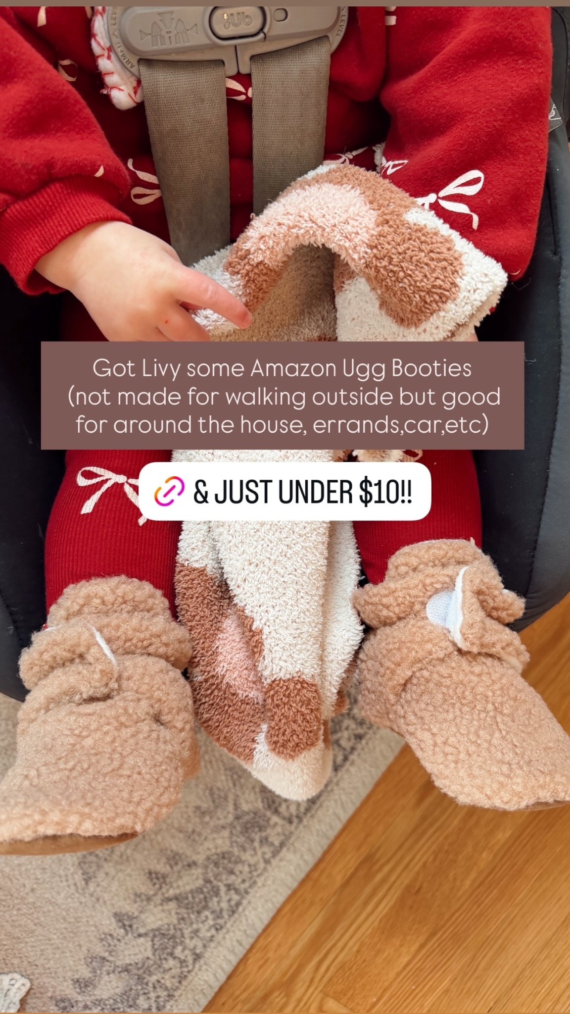 Got Livy some Amazon Ugg Booties
 (not made for walking outside but good for around the house, errands,car,etc)