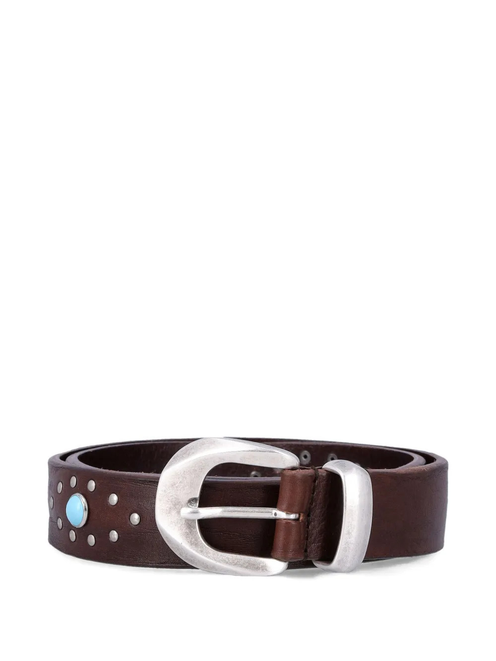 MANCINI 1979 turquoise-detail belt - Brown | Farfetch Global