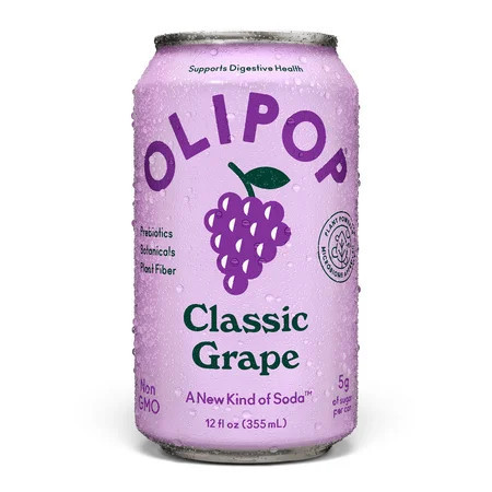 OLIPOP Prebtiotic Soda, Classic Grape, 12 fl oz, Refrigerated | Walmart (US)