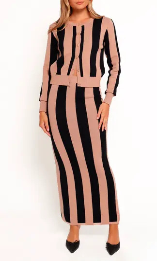 Katin Tripe Cardigan & Maxi Skirt Set | Nordstrom