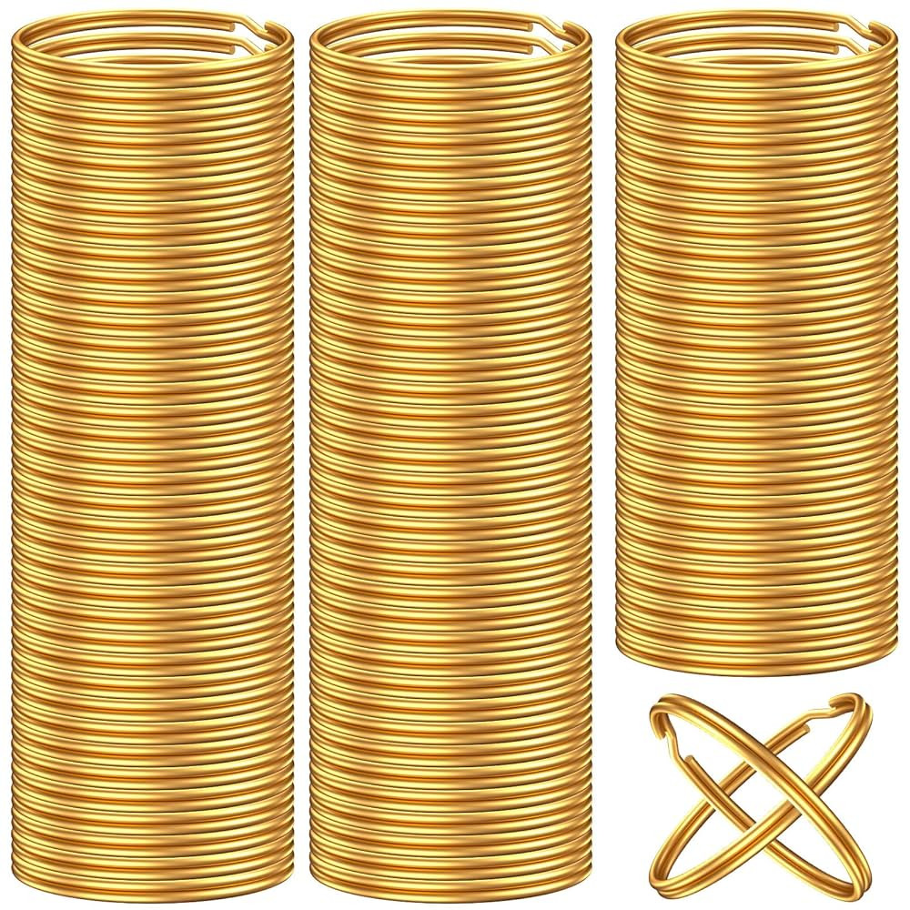 200PCS Key Rings, Split Bulk Keyrings for Keychain and Crafts (25mm) (Gold) | Amazon (US)