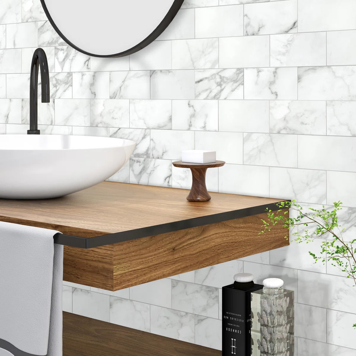 Sunwings 12'' W x 12'' L Subway Stone Composite Peel and Stick Mosaic Tile & Reviews | Wayfair | Wayfair North America