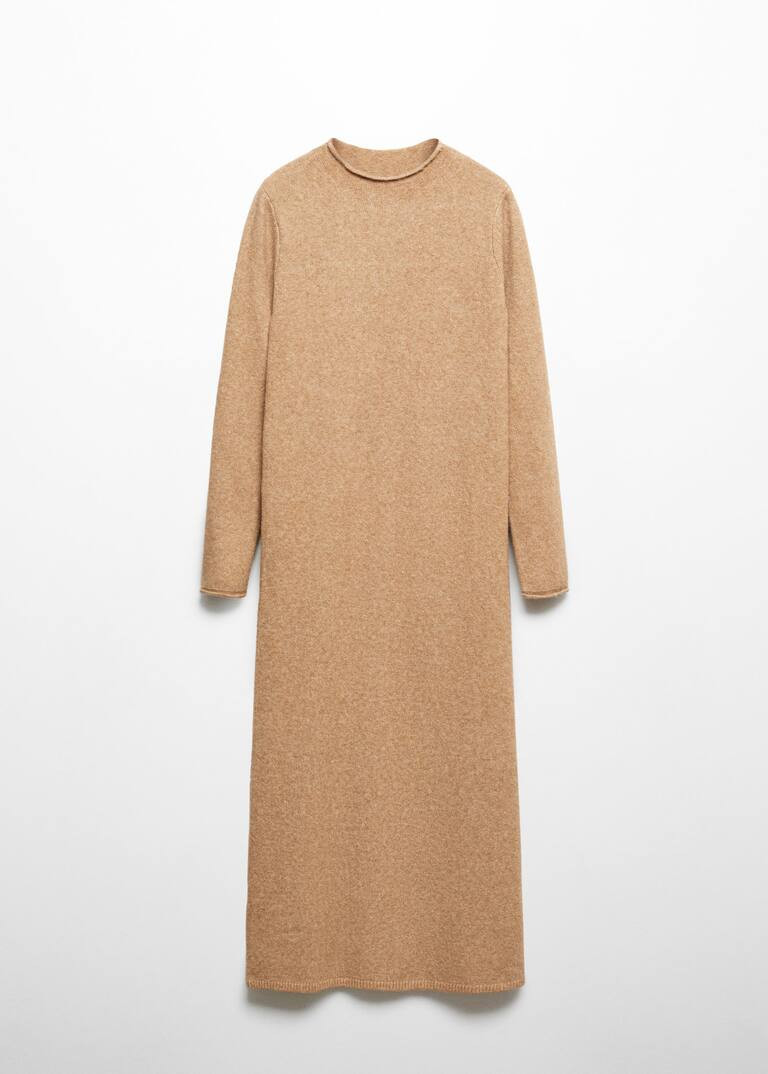 Knitted perkins neck dress -  Women | Mango United Kingdom | MANGO (UK)