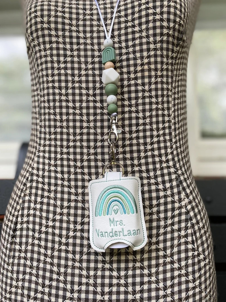 Rainbow Classroom Doorbell Holder, Class Bell Case Key Chain, Class Lanyard Accessory, Teacher Gi... | Etsy (US)