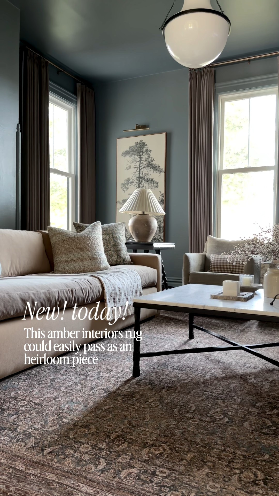 My favorite rug release of the year from #amberlewisxloloi just dropped today and it’s a stunner. My new rug truly looks vintage with its intricate pattern and the prettiest moody colors-rich browns, deep navy, soft blues, gold, burgundy, and cream.
I’m also sharing a few more favorites from the collection that just launched/you don’t want to miss these, friends! 

vintage style rug, new rug that looks vintage, moody rug, area rug, loloi rug, amber lewis rug, heirloom style rug, traditional rug, modern vintage rug, patterned rug, amber interiors rug, rug collection
