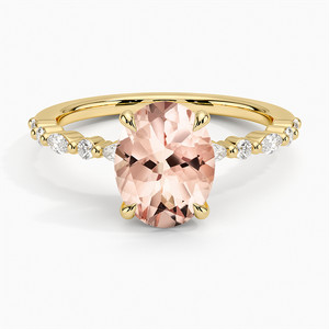 18K Yellow Gold Morganite Delicate Versailles Diamond Ring | Brilliant Earth