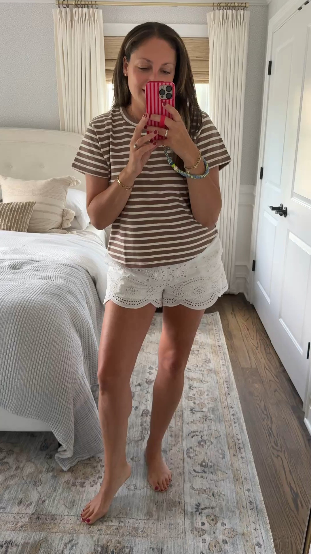 I’ve been wearing these eyelet shorts non-stop and right now, they’re probably one of my most-worn pairs of shorts this summer! Dress them up with the matching top (linking it!!) or wear it as a separate. I love it with a striped top, solid tee or even a graphic tee!! LOVE them. Wearing a medium.

#LTKdayinmylife #LTKootd #LTKvlog