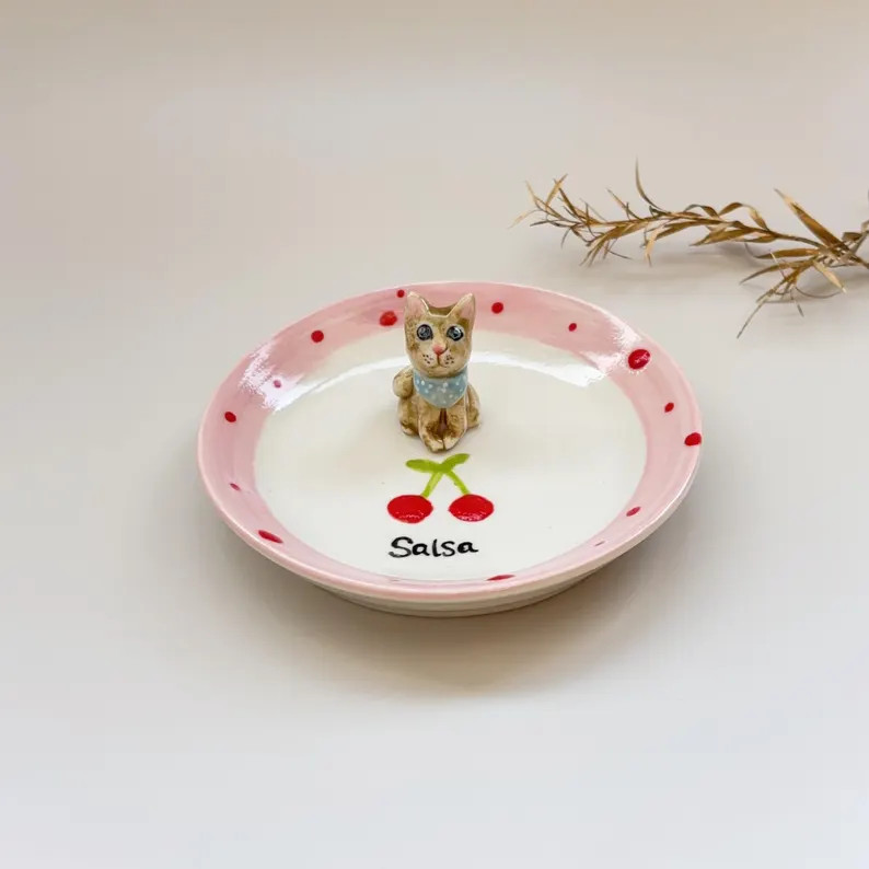 Customized Pet Jewelry Dish/Dog Mom Trinket Dish/Gift For Dog Owner/Dog Ceramic plate/Custom Dog ... | Etsy (US)