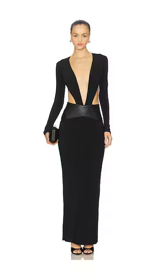 Carmina Maxi Dress in Black | Revolve Clothing (Global)