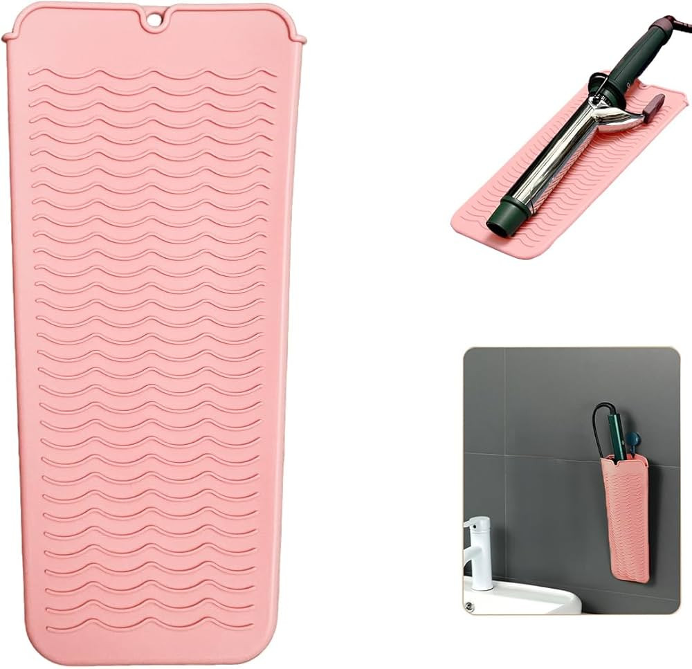 Heat Resistant Silicone Mat with Hanging Hole Style, Straightener Heat Resistant Travel Mat & Pou... | Amazon (US)