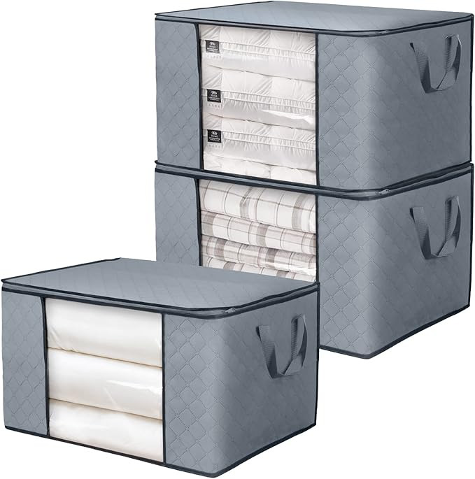 BoxLegend Clothes Storage Bag Large Capacity Organizer with Reinforced Handle Thick Fabric Large ... | Amazon (US)