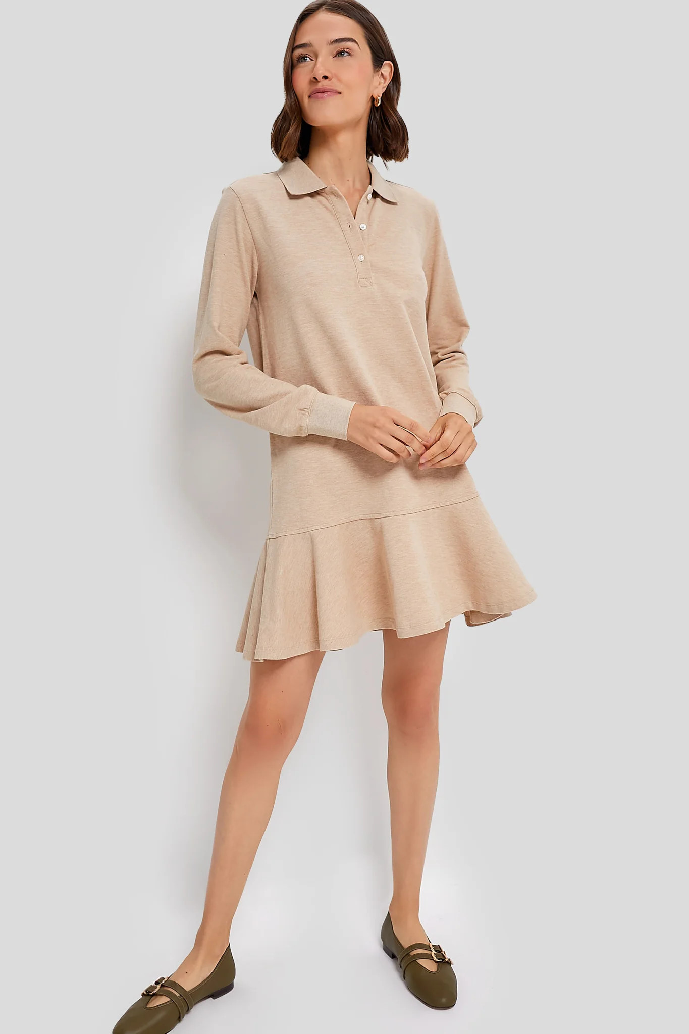 Sandstone Long Sleeve Pique May Polo Dress | Tuckernuck (US)