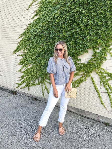 Date Night Outfit
summer top white jeans sandals girls night out casual 

#LTKSummerSales #LTKShoeCrush