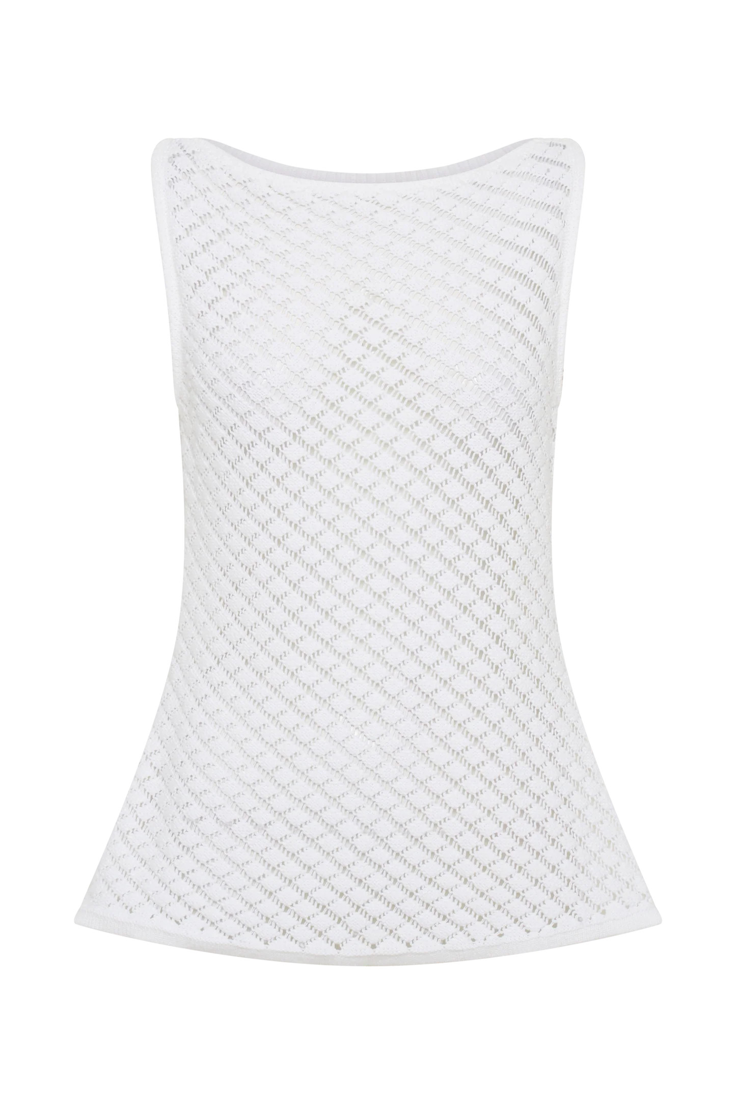 Guiliana Sleeveless Knit Top - Ivory | MESHKI US