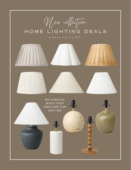 Mix and match your lamp to create your own with shades for only $15!

#LTKFindsUnder50 #LTKSaleAlert #LTKHome