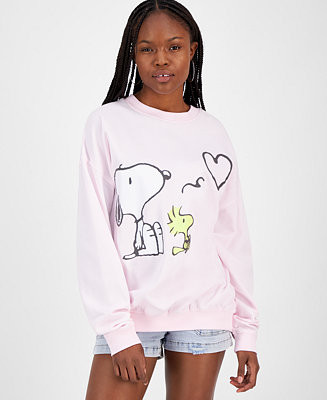 Grayson Threads, The Label Juniors' Snoopy & Woodstock Heart Graphic Sweatshirt - Macy's | Macy's